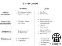 stakeholders, actors and power structure
