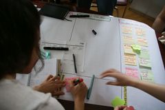 After the first field visit to the social enterprise the teams worked on their Theory of Change map.