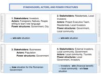 stakeholders, actors and power structure