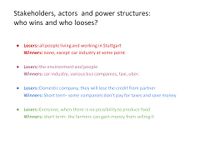stakeholders, actors and power structure